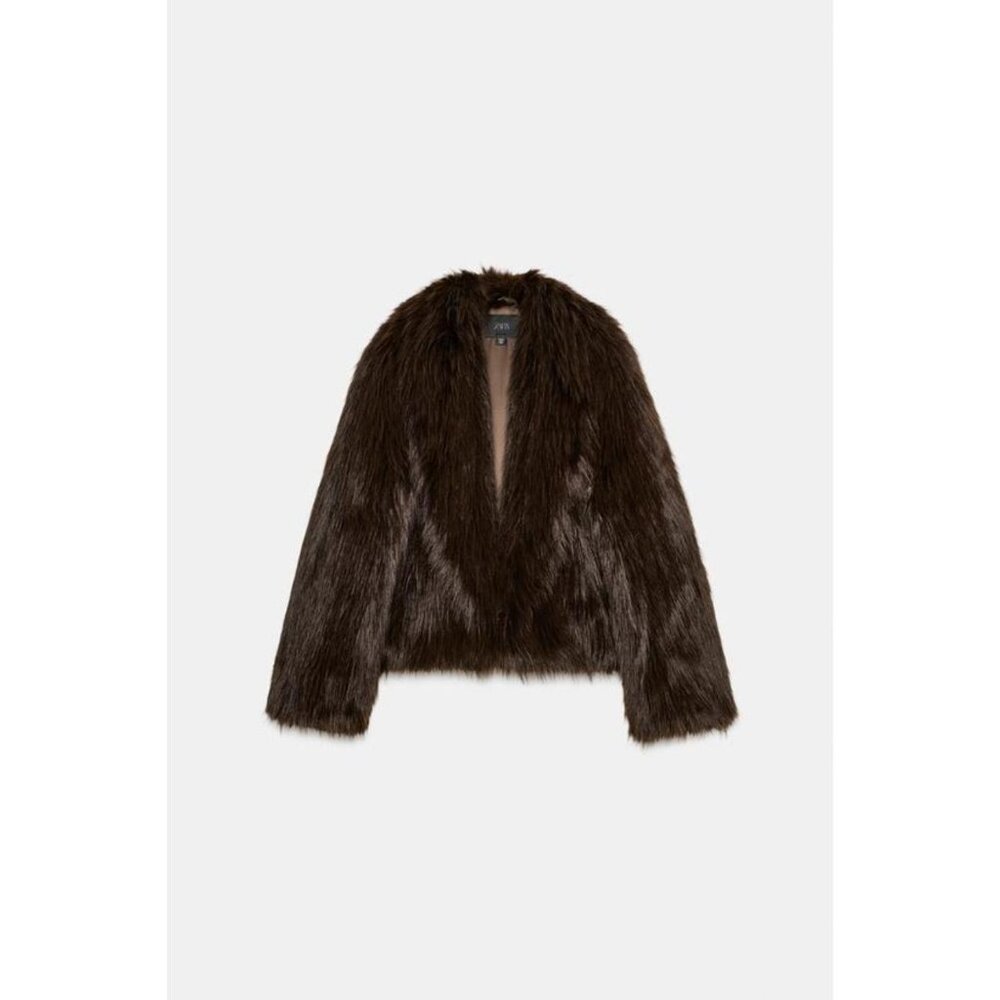 ZARA SHORT FAUX FUR COAT